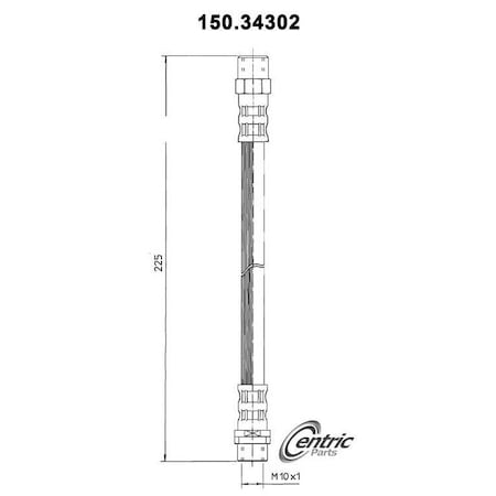 Centric Parts Brake Hose, 150.34302 150.34302